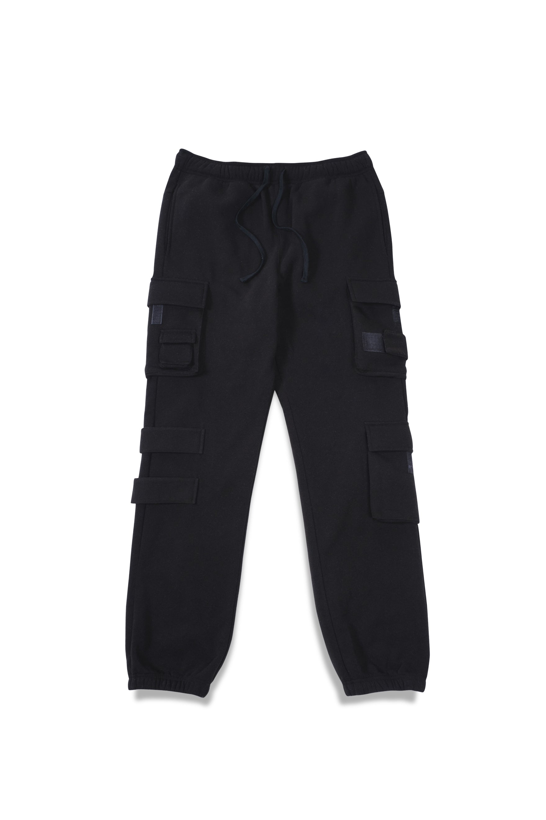 Multi Pocket Velcro Detail Fleece Cargo Sweatpants Brooklyn Cloth