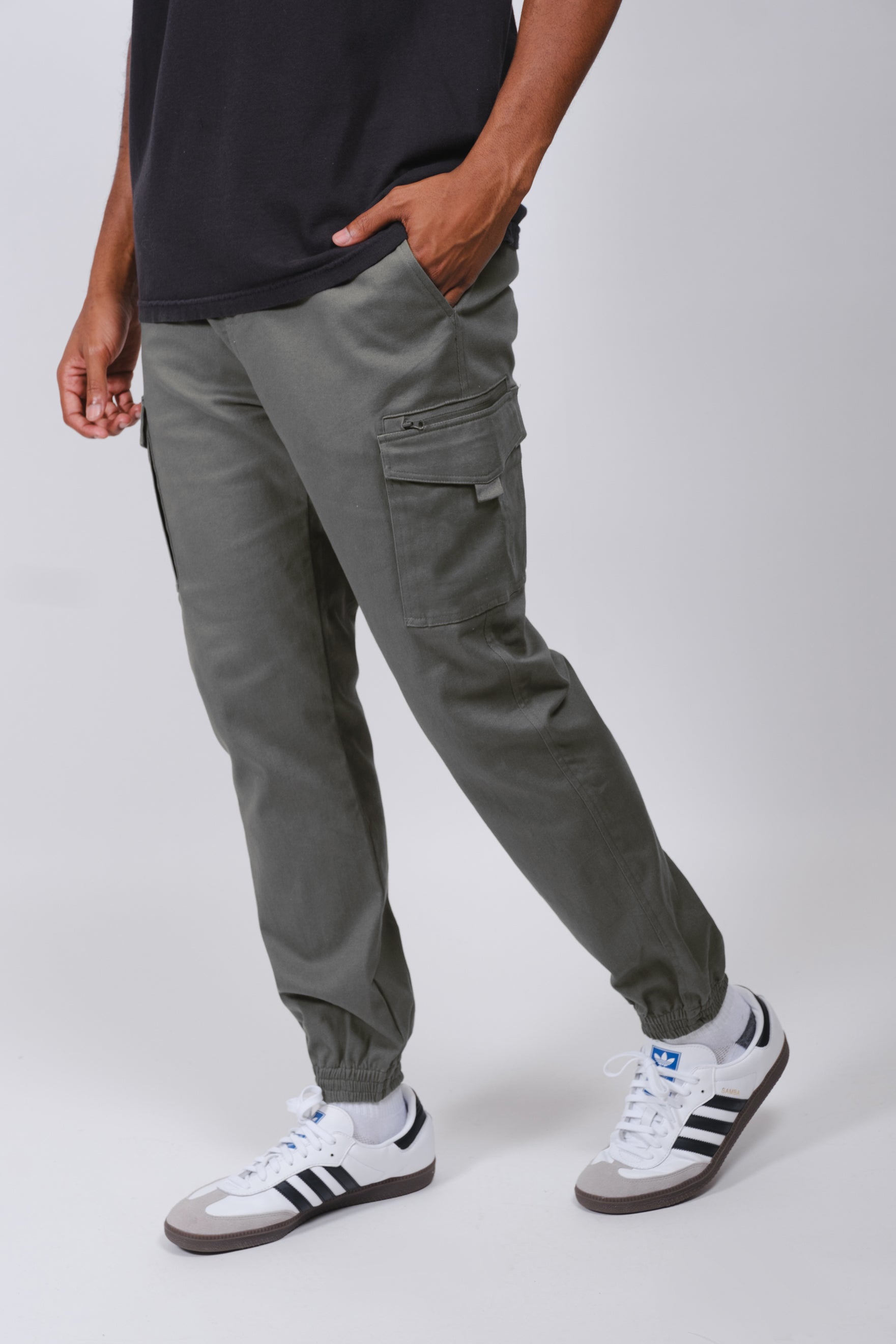 Grey twill joggers deals