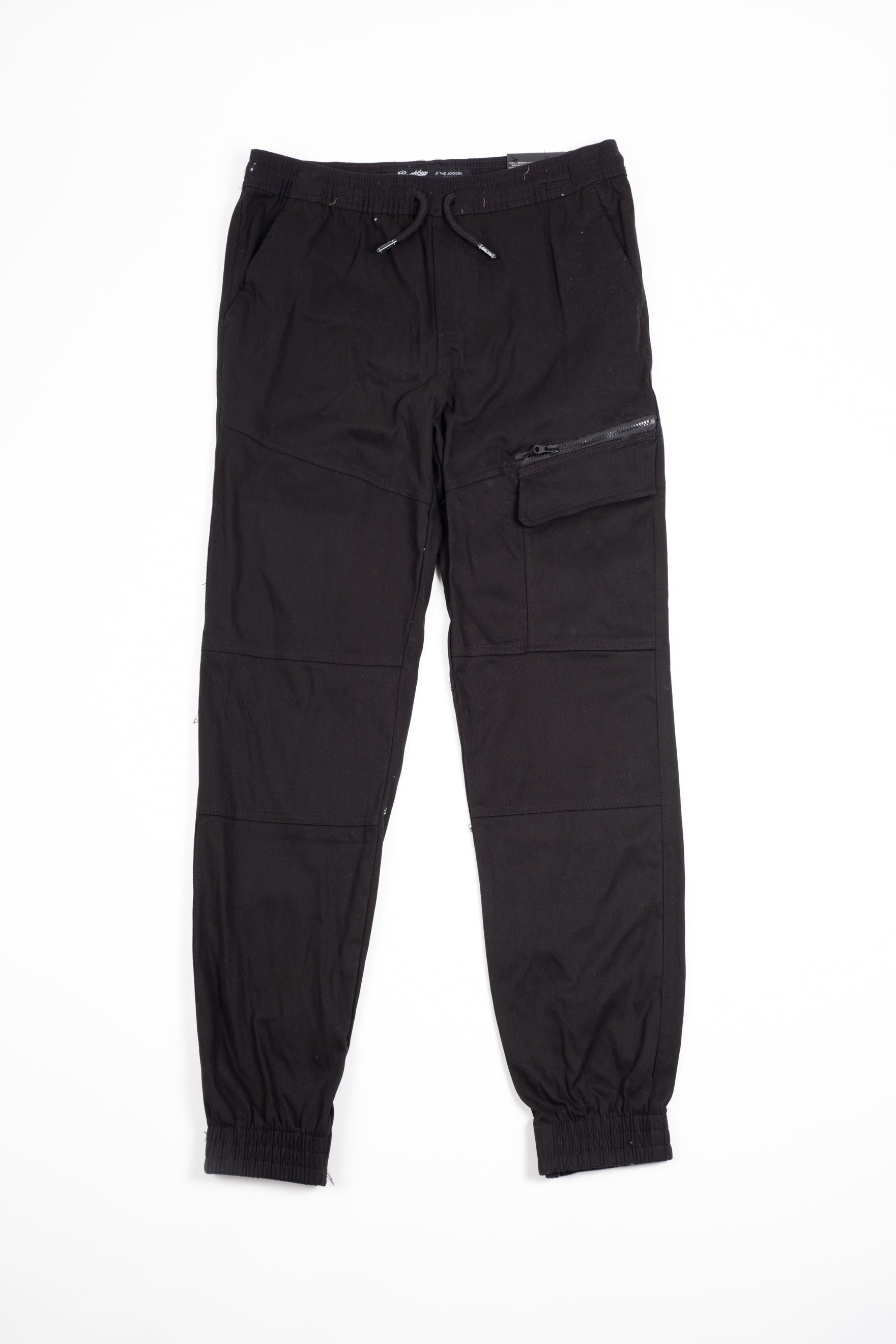 Kids Diagonal Zip Pocket Twill Cargo Jogger
#color_black