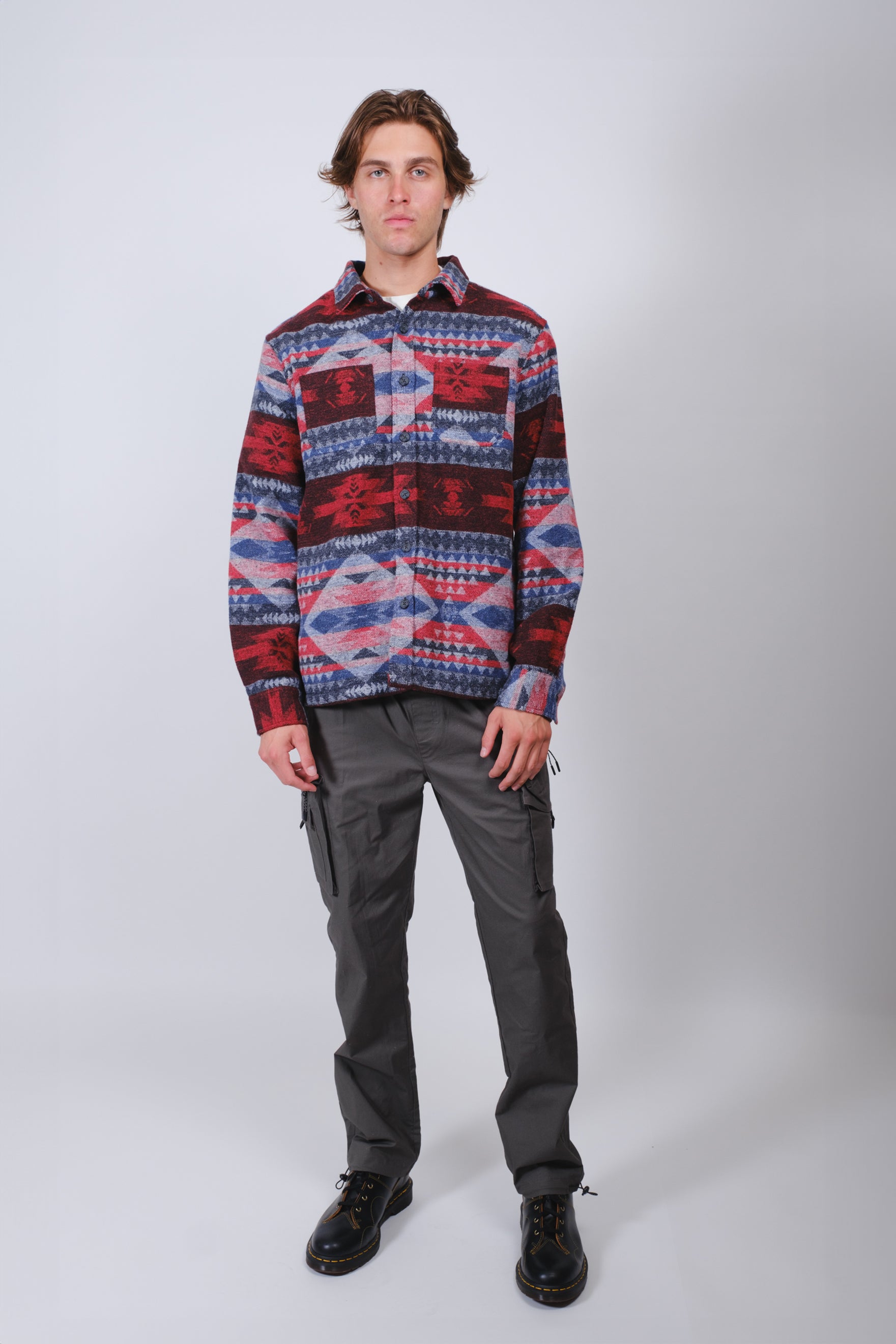 Native Diamond Stripe Men's Jacquard Shacket
#color_multi