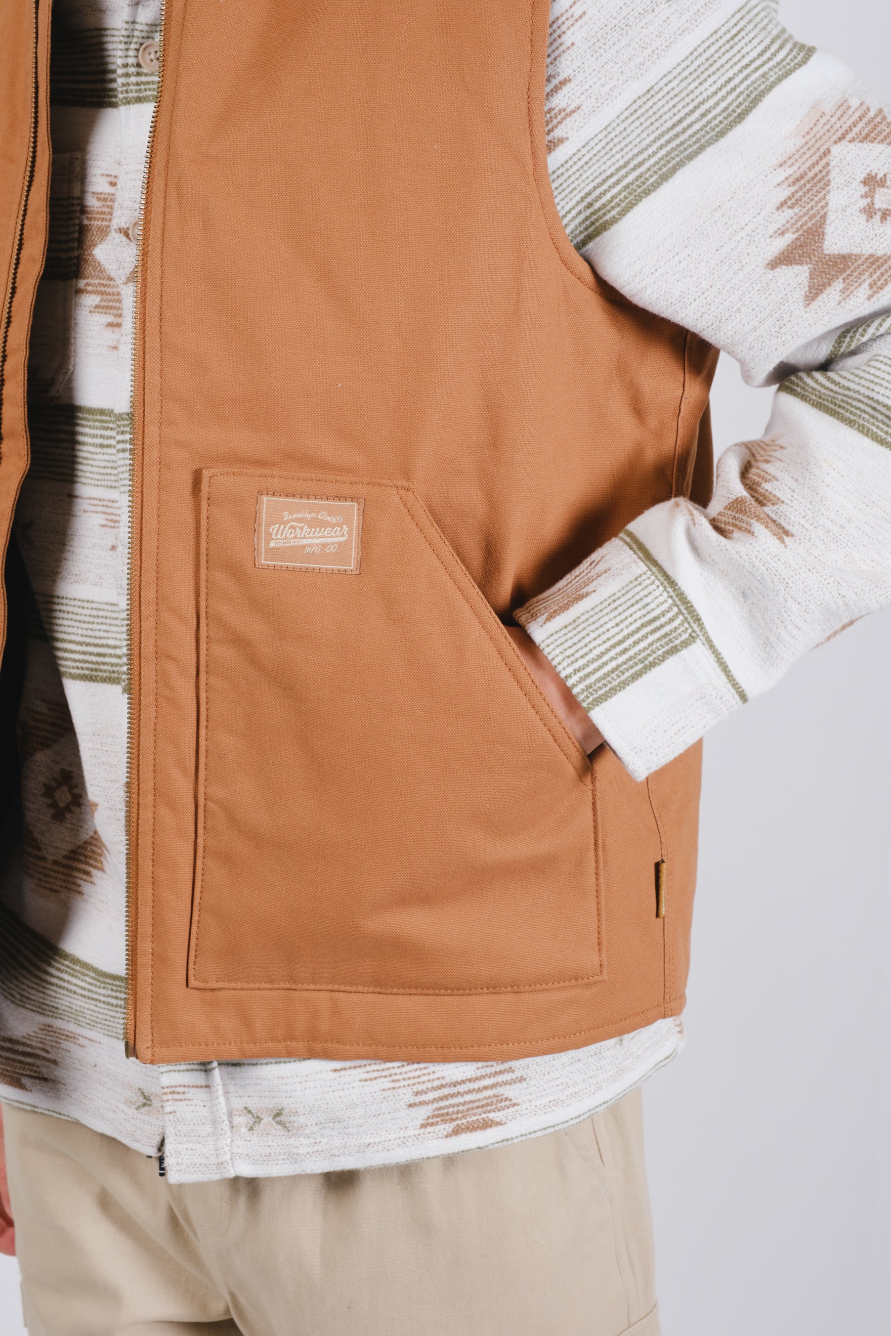 Canvas Workwear Vest for men 
#color_tobacco