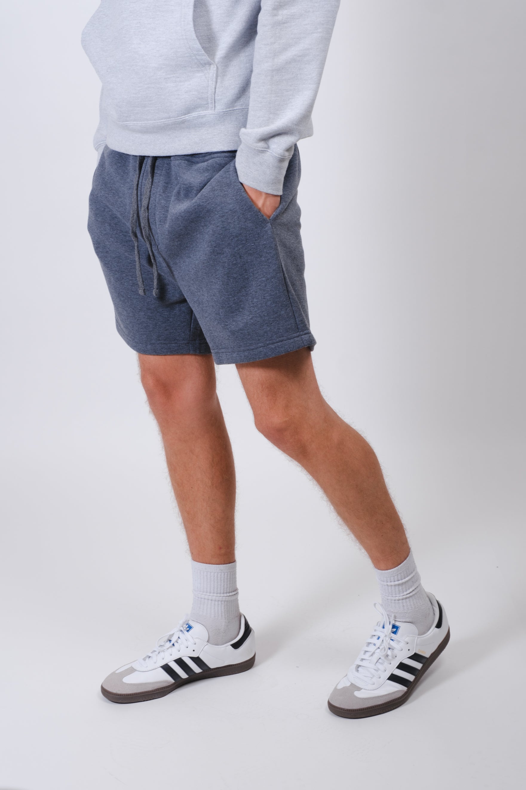 Brooklyn Cloth 2 Pack of Men's fleece shorts
#color_pumice stone/charcoal