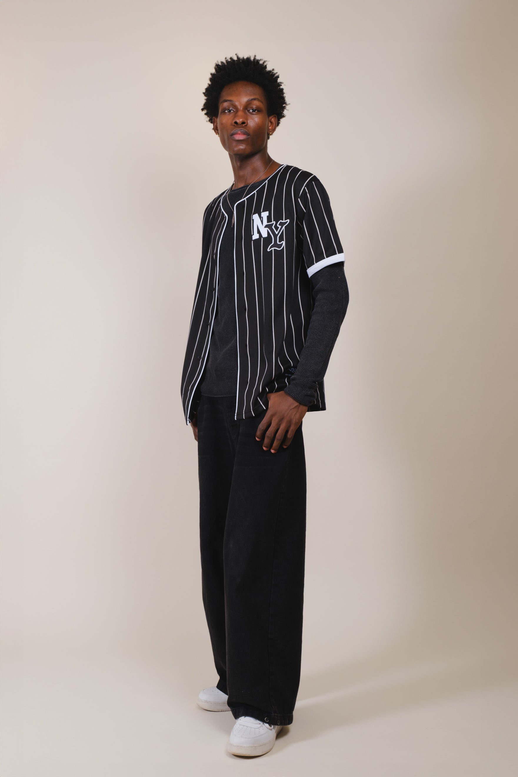 Black striped 2024 baseball jersey