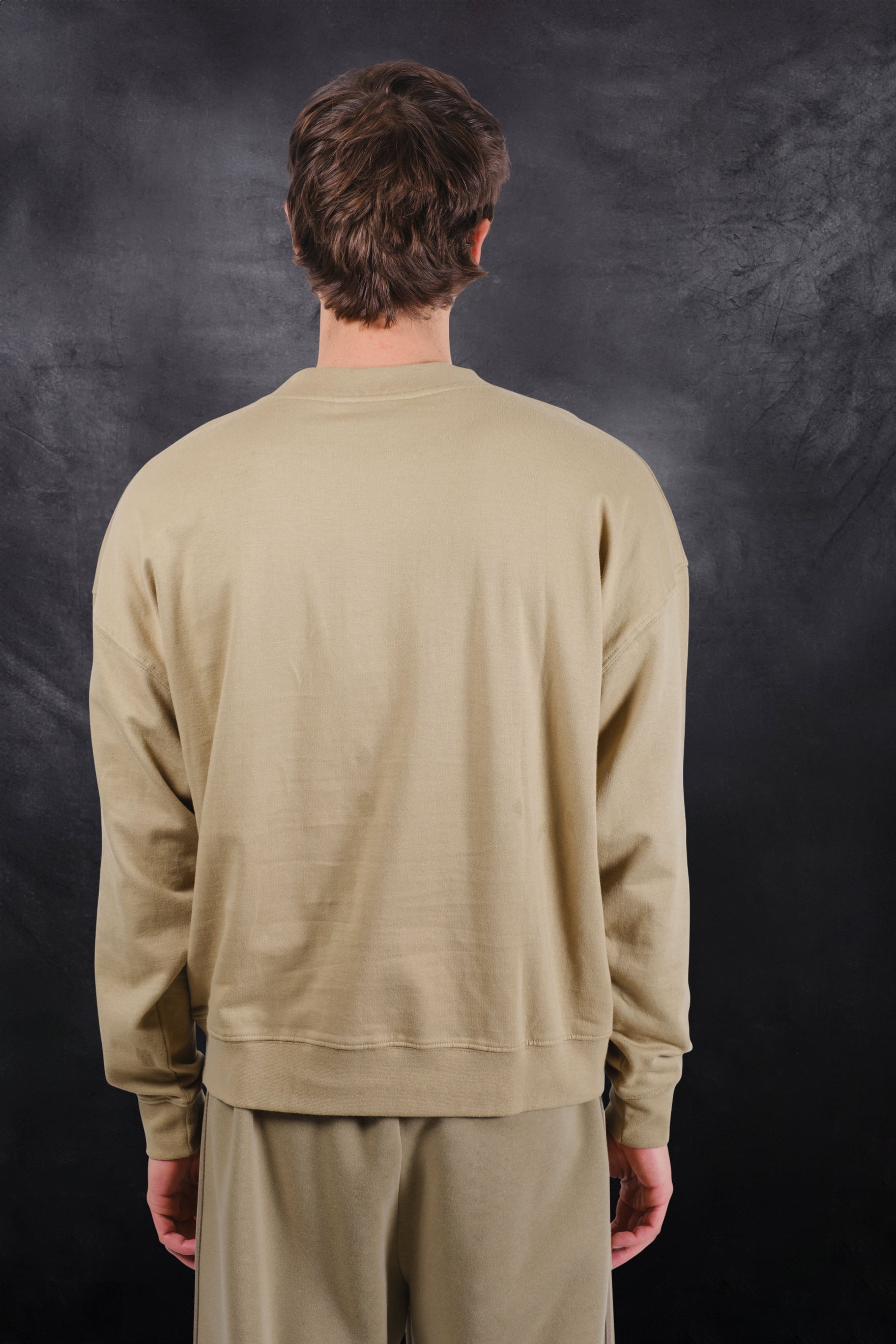 Versatile Originals Satin Applique Crew by Brooklyn Cloth
#color_olive gray