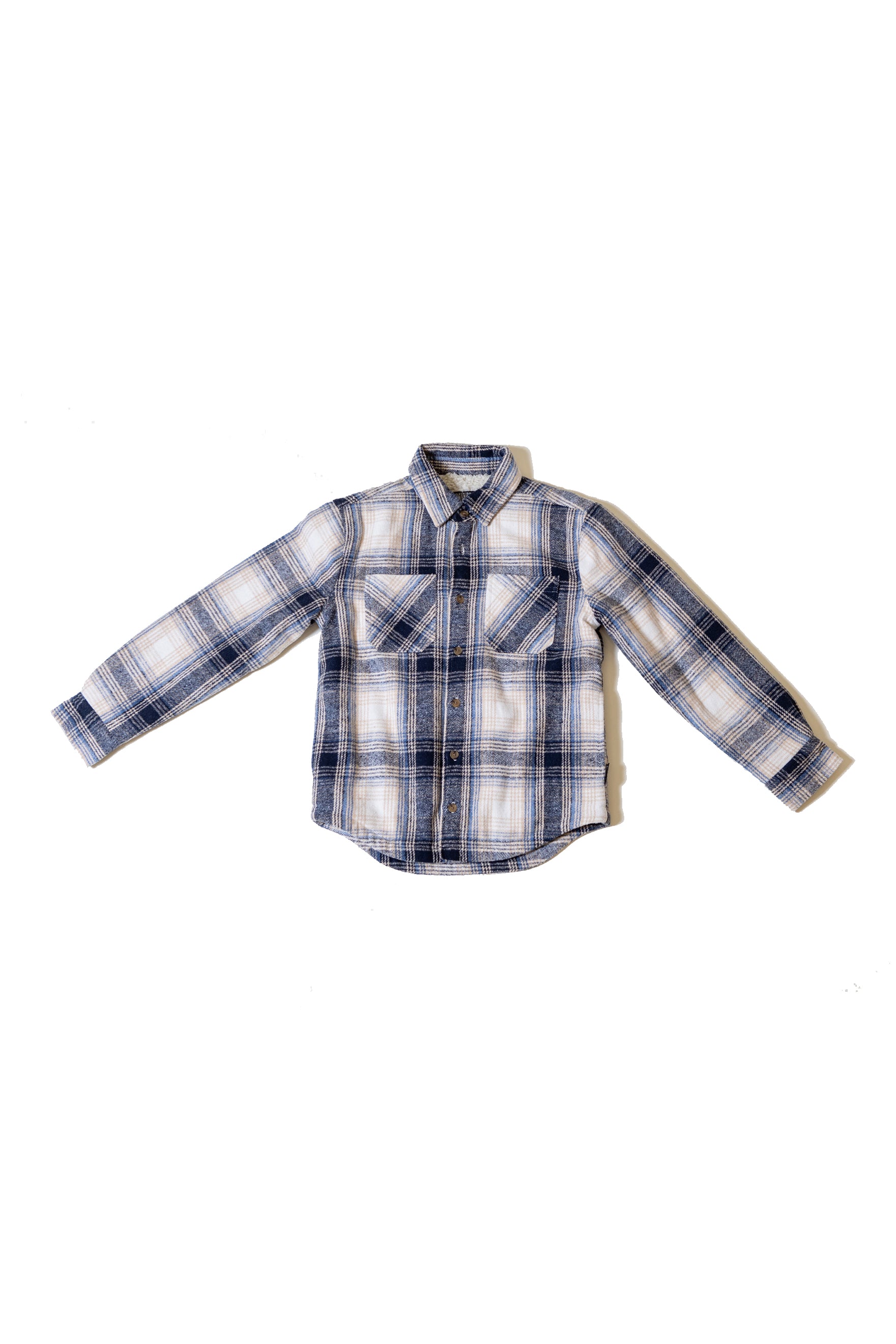 Kids Sherpa Lined Flannel Shacket
#color_cream_blue